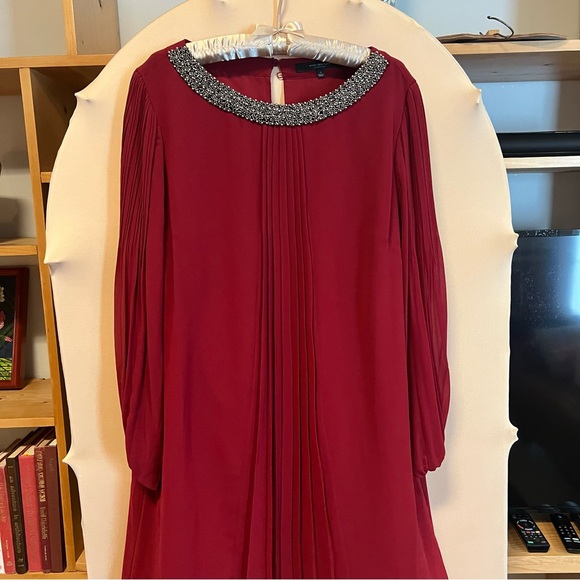 Burnt Red Chiffon Dress (Gently worn) - Picture 3 of 10